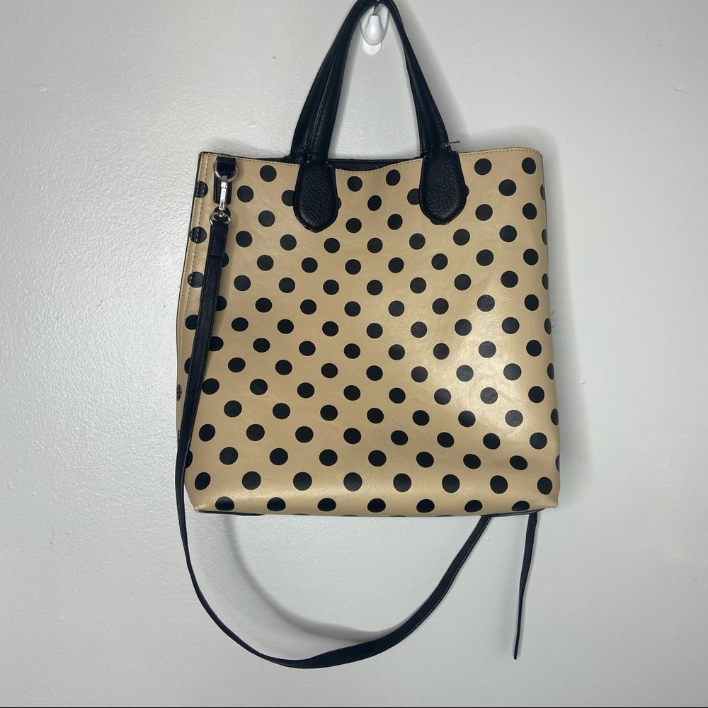 Charming Charlie Polka Dot Black Reversible Crossbody Bag